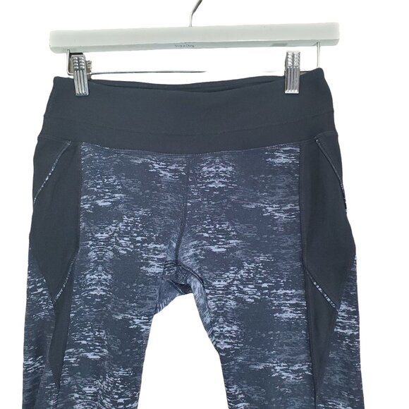 ATHLETA Womens leggings sz s flare connect capri gray black marble compression - Picture 7 of 11